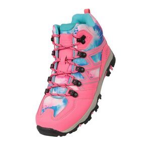 Mountain Warehouse Oscar Kids Waterproof Hiking Boots - Pink and Blue